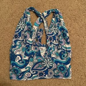 hippie floral criss cross top